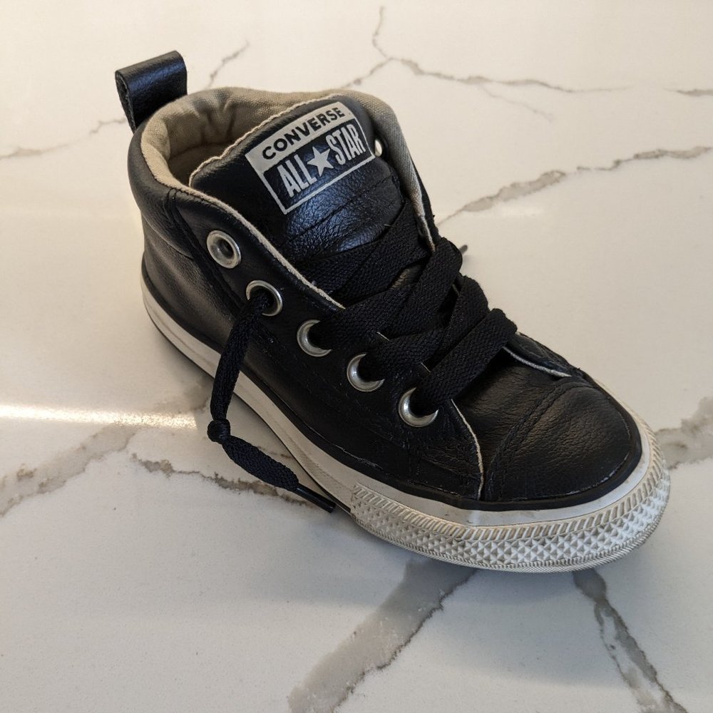 Boys Converse Leather High Tops 10.5